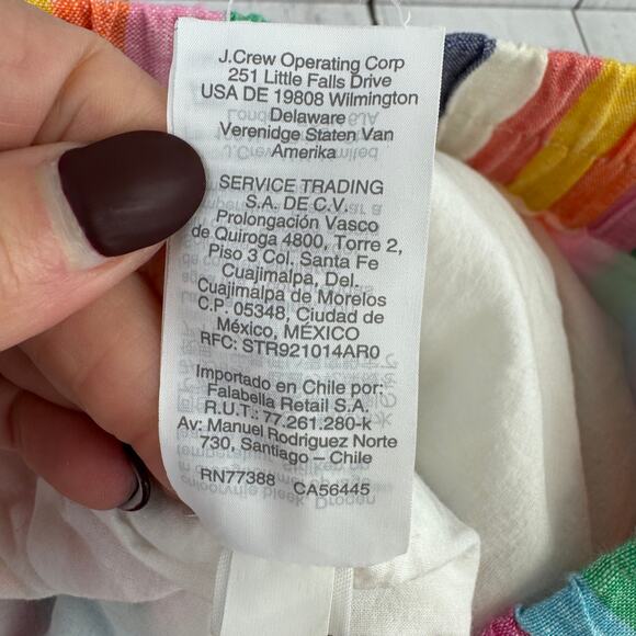 J. Crew Rainbow Stripe Linen Pull-on Knee-Length Skirt Pockets AO793 Size Large - Picture 10 of 15
